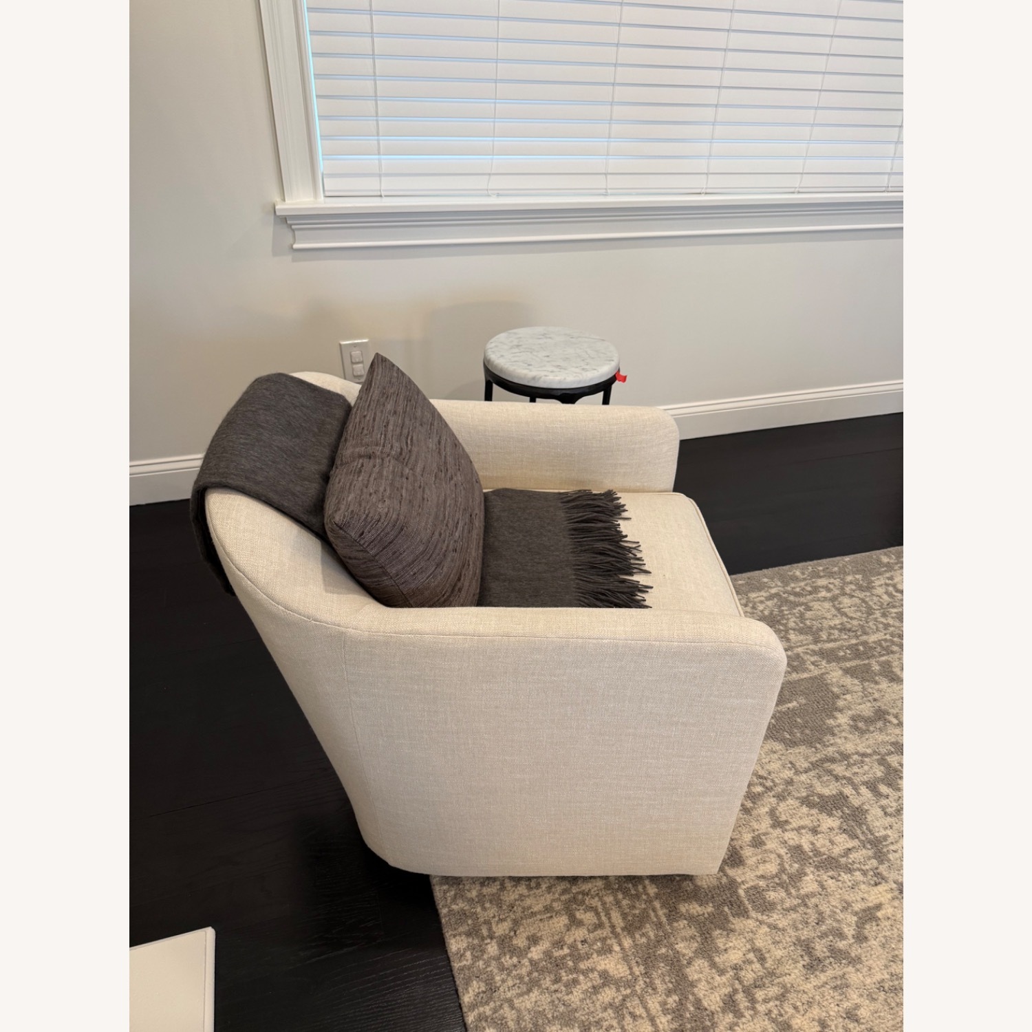 Restoration Hardware White Armchair - image-3