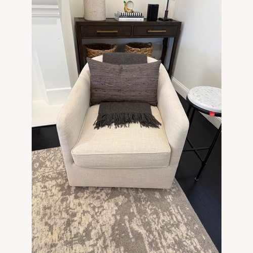 Used Restoration Hardware White Armchair for sale on AptDeco