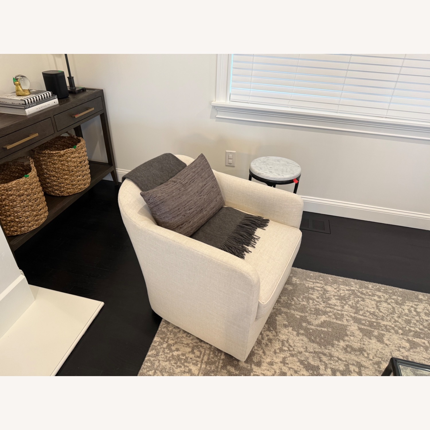 Restoration Hardware White Armchair - image-2