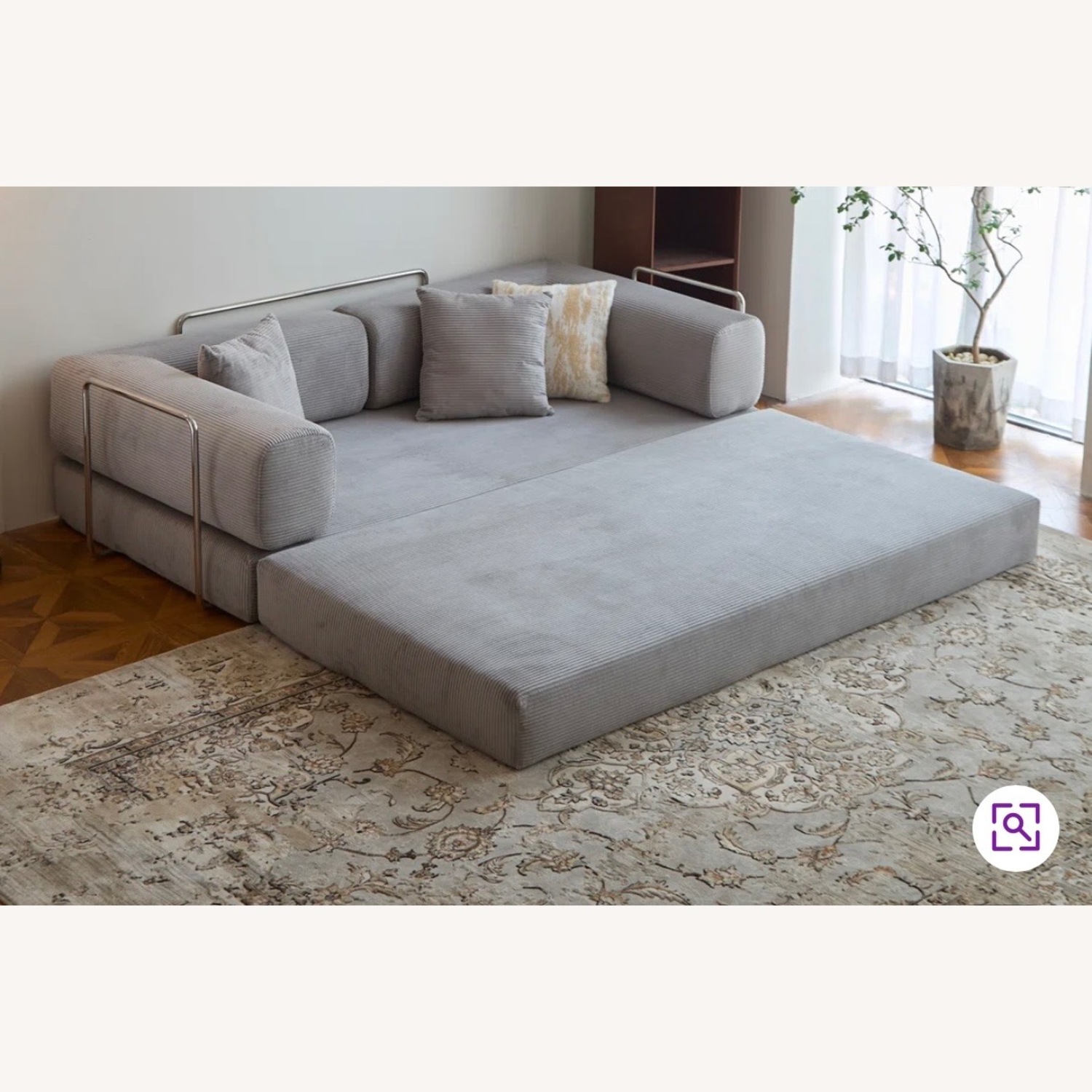 Amazon Light Gray Fabric Sleeper Sofa - image-3