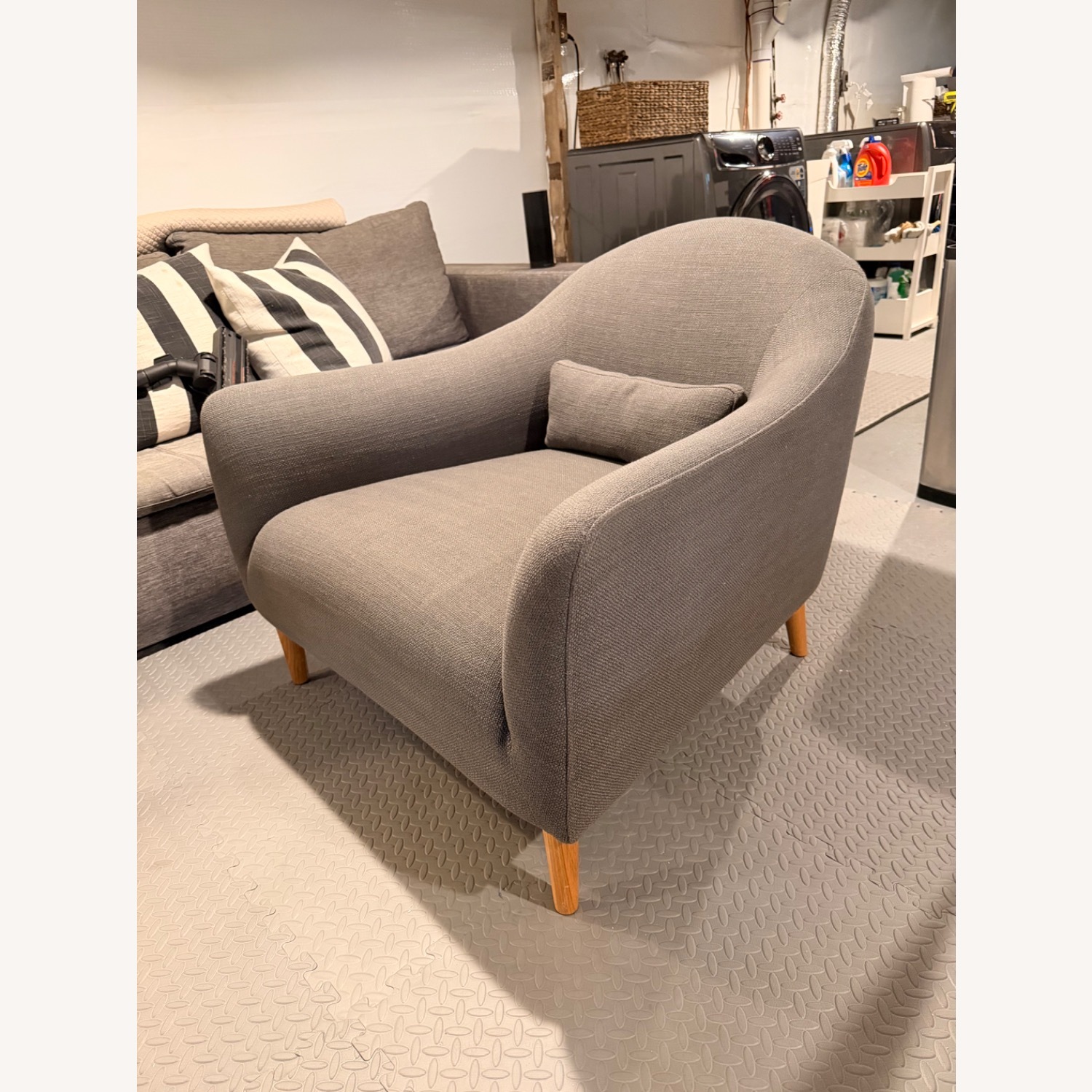 Crate & Barrel Dark Gray Pennie Armchair - image-3
