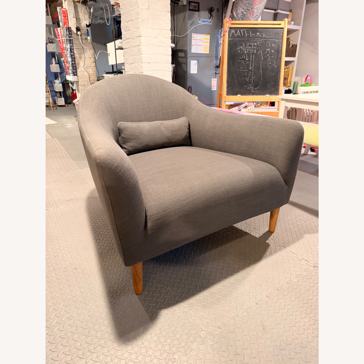 Crate & Barrel Dark Gray Pennie Armchair - image-2