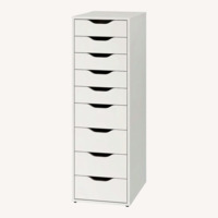 IKEA Alex Tall 9 Drawer White Wood Dresser 