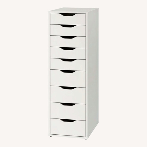 Used IKEA Alex Tall 9 Drawer White Wood Dresser  for sale on AptDeco