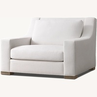 Restoration Hardware White Velvet Armchair