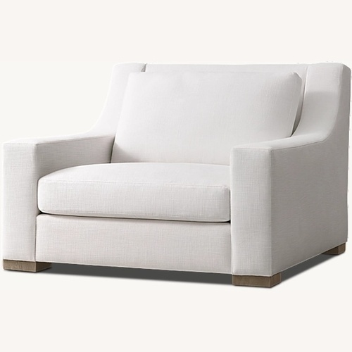 Used Restoration Hardware White Velvet Armchair for sale on AptDeco