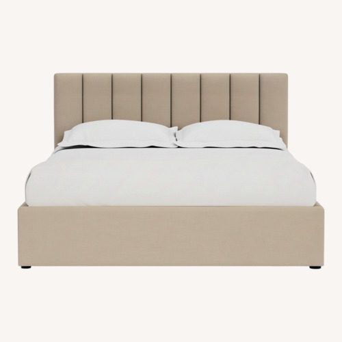 Used Room & Board Hartley Natural Fabric Full Bed for sale on AptDeco