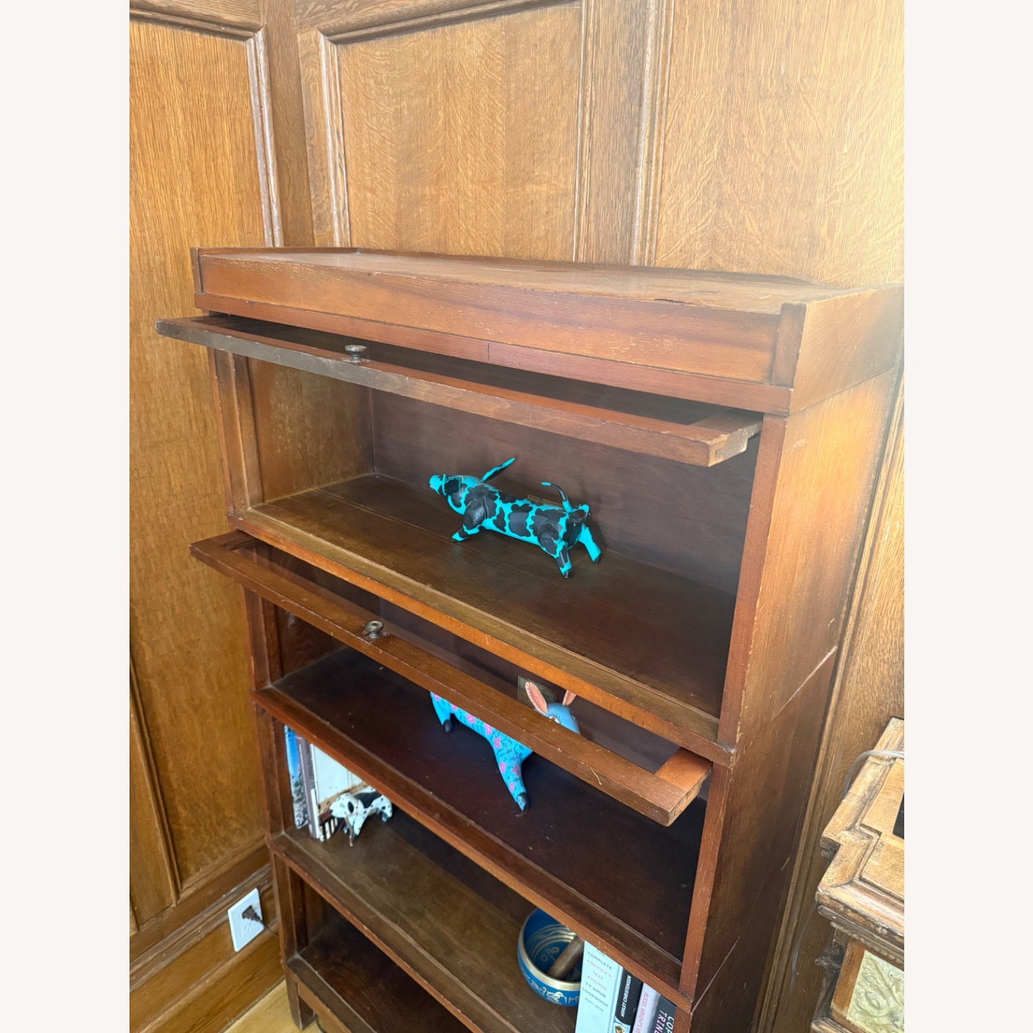 Vintage/Antique Globe & Wernicke Wood Bookcase - image-9