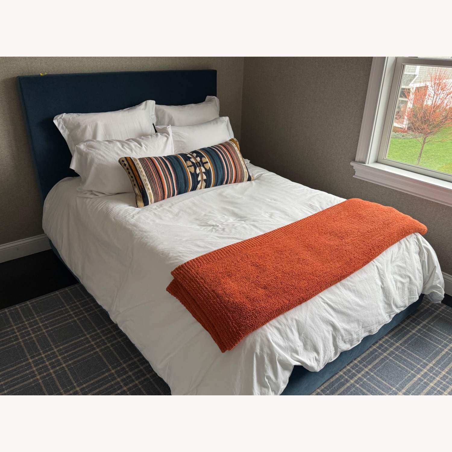 Room & Board Wyatt Blue Fabric Full Bed - image-2