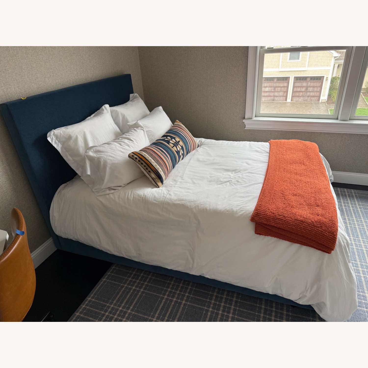 Room & Board Wyatt Blue Fabric Full Bed - image-3