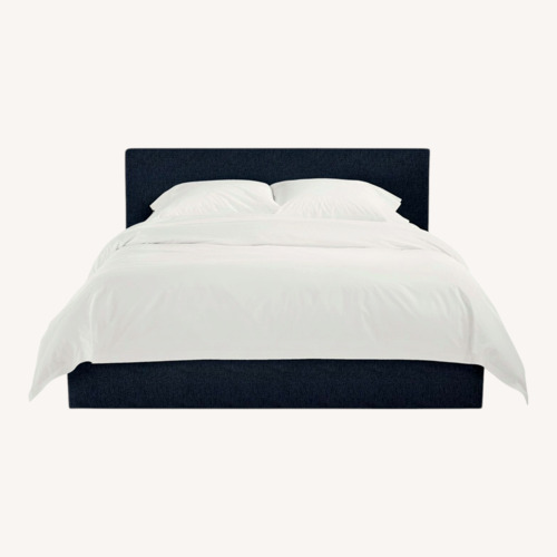 Used Room & Board Wyatt Blue Fabric Full Bed for sale on AptDeco