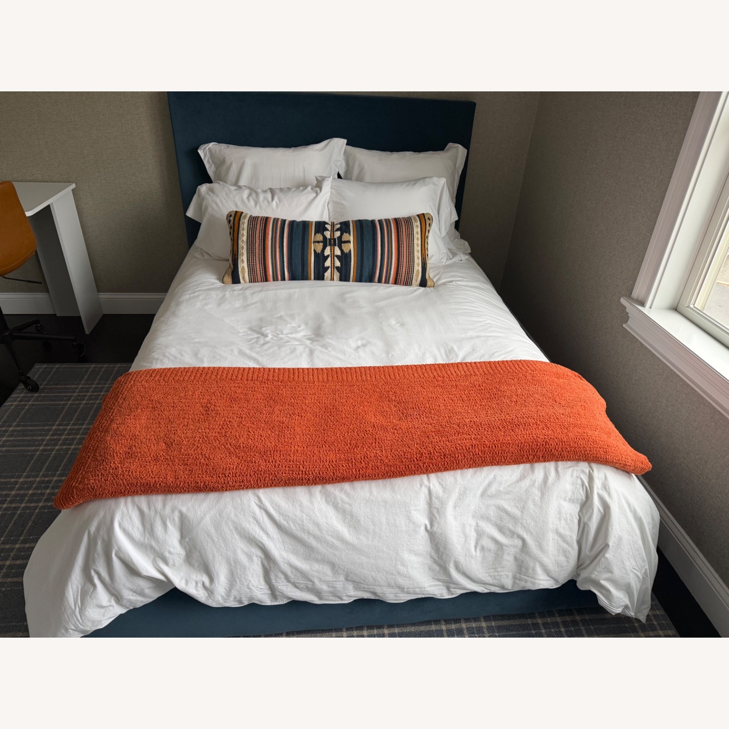 Room & Board Wyatt Blue Fabric Full Bed - image-1