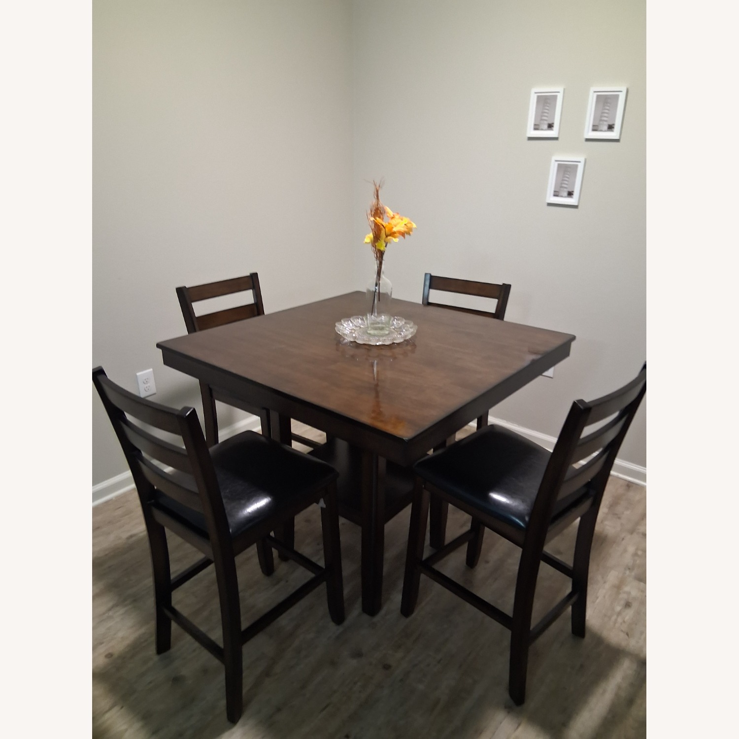Ashley Furniture Dark Brown Wood Dining Set - image-3