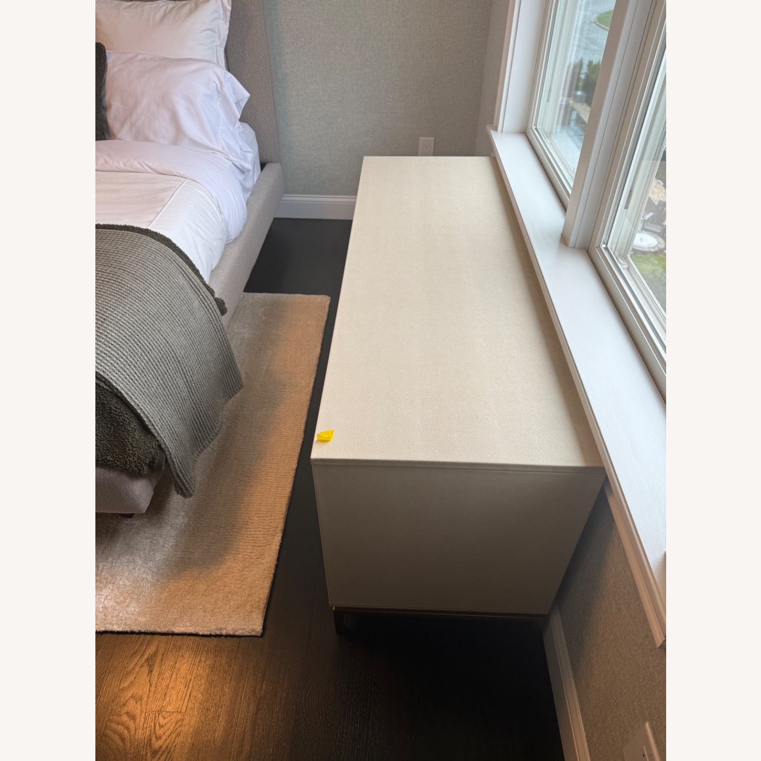 CB2 Ivory Shagreen White Dresser - image-3