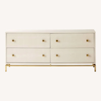 CB2 Ivory Shagreen White Dresser