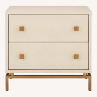 CB2 Ivory Shagreen White Nightstand