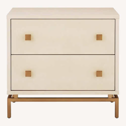 Used CB2 Ivory Shagreen White Nightstand for sale on AptDeco