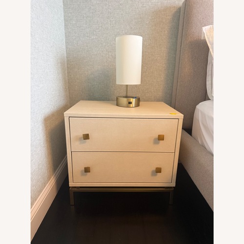 Used CB2 Ivory Shagreen White Nightstand for sale on AptDeco