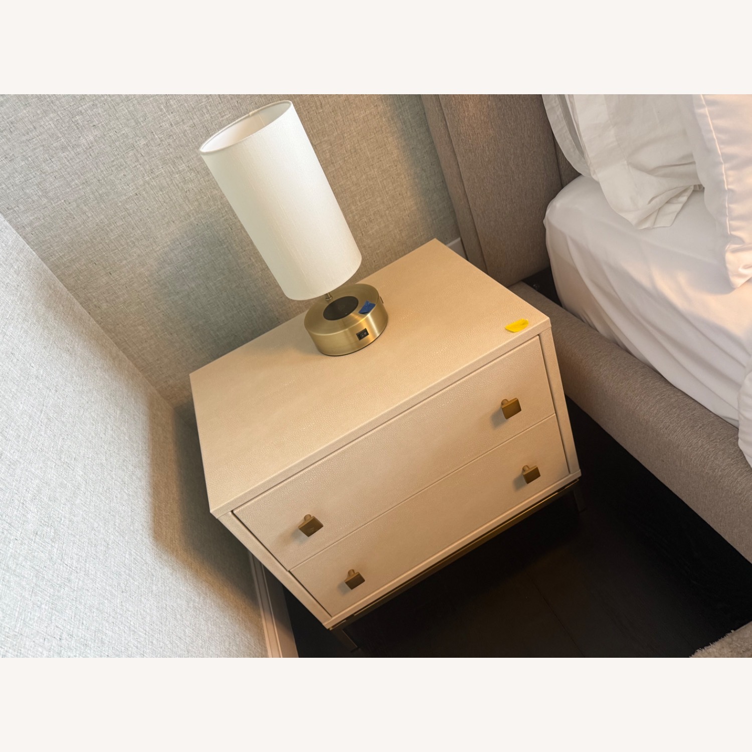 CB2 Ivory Shagreen White Nightstand - image-2