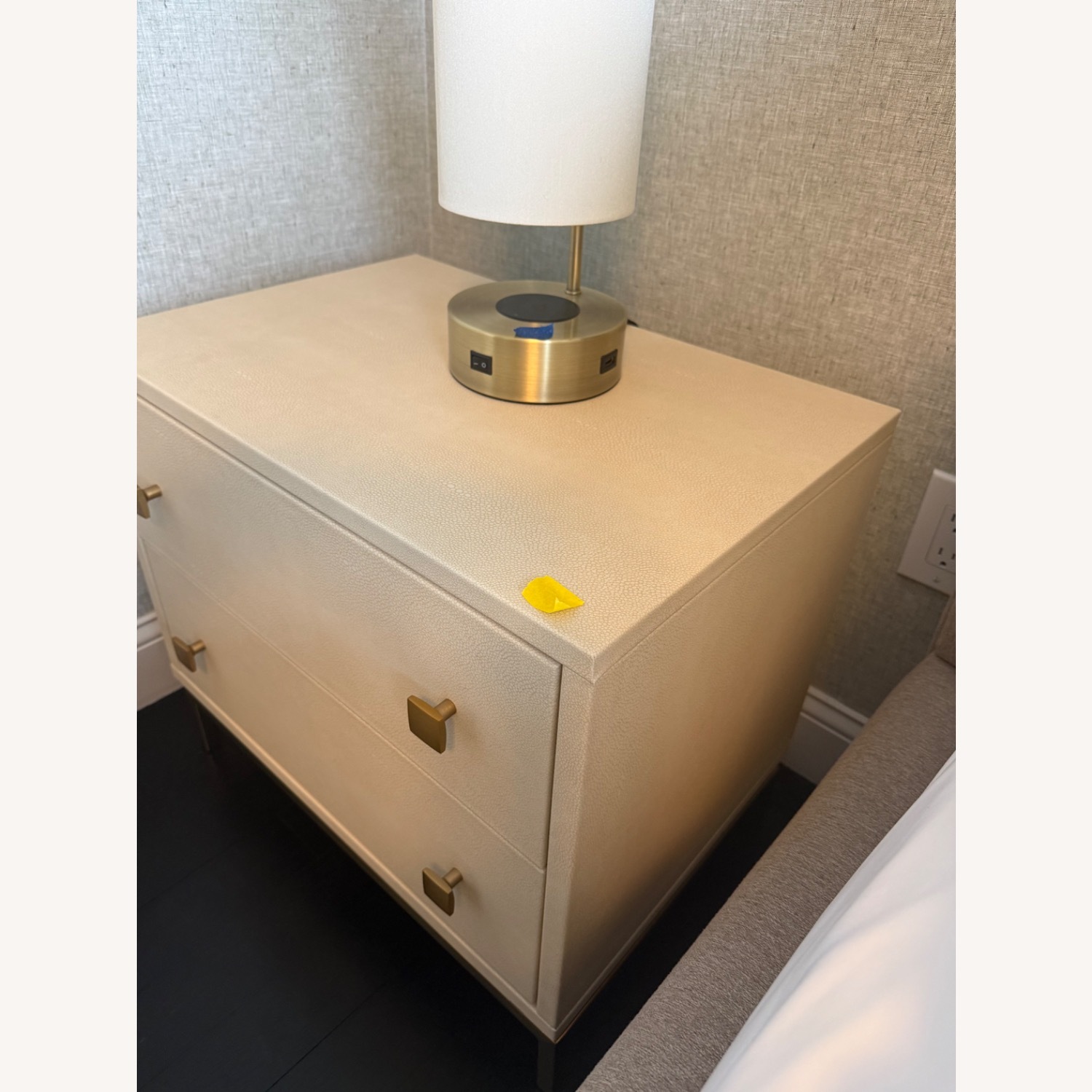CB2 Ivory Shagreen White Nightstand - image-3