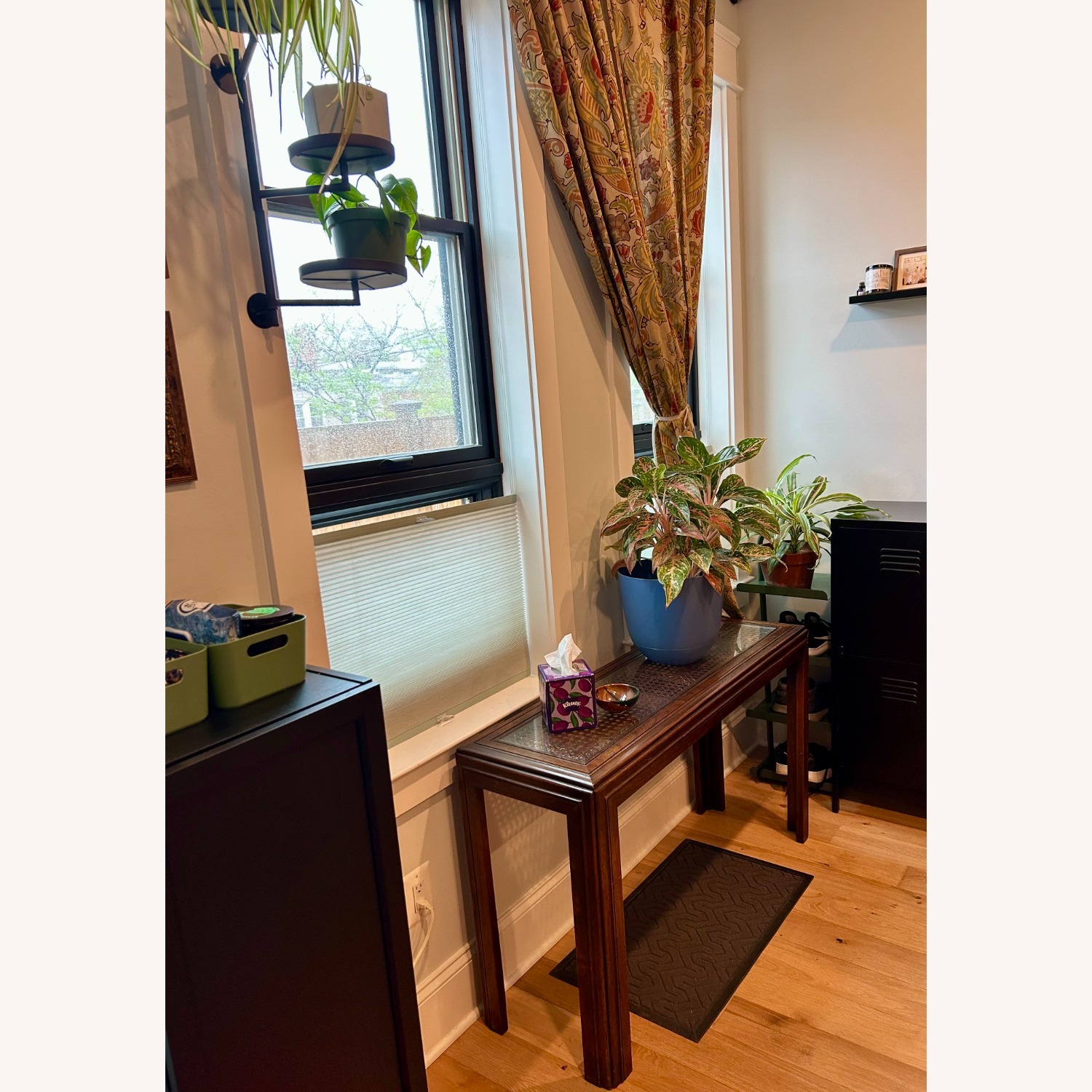 Vintage Cane & Glass Sofa Table – MCM - image-1