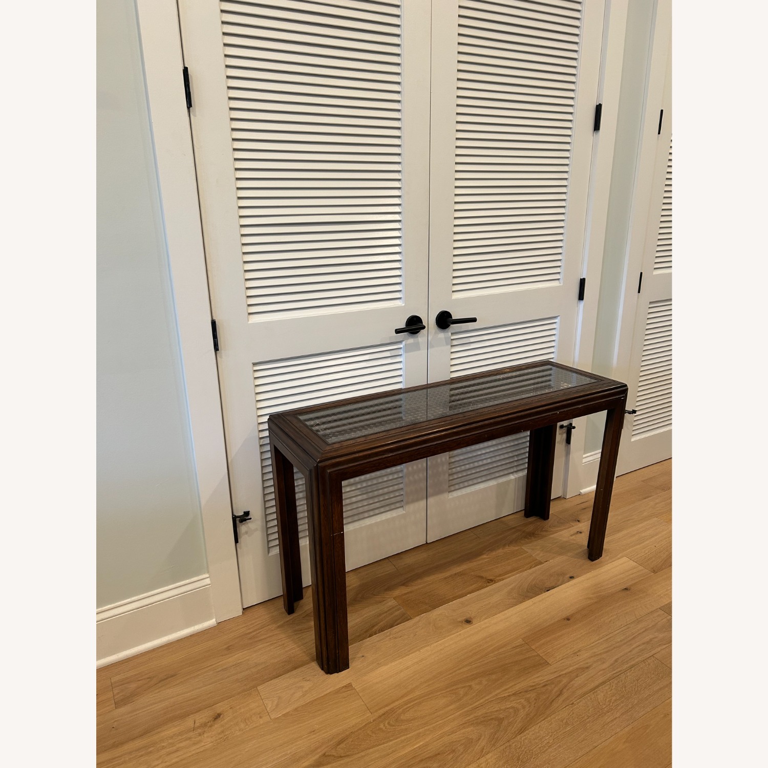 Vintage Cane & Glass Sofa Table – MCM - image-4