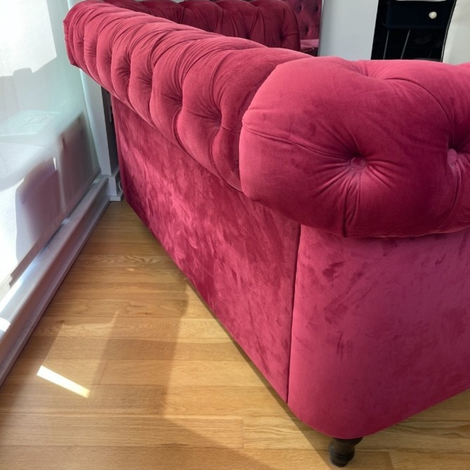 Red Velvet Loveseat - image-8