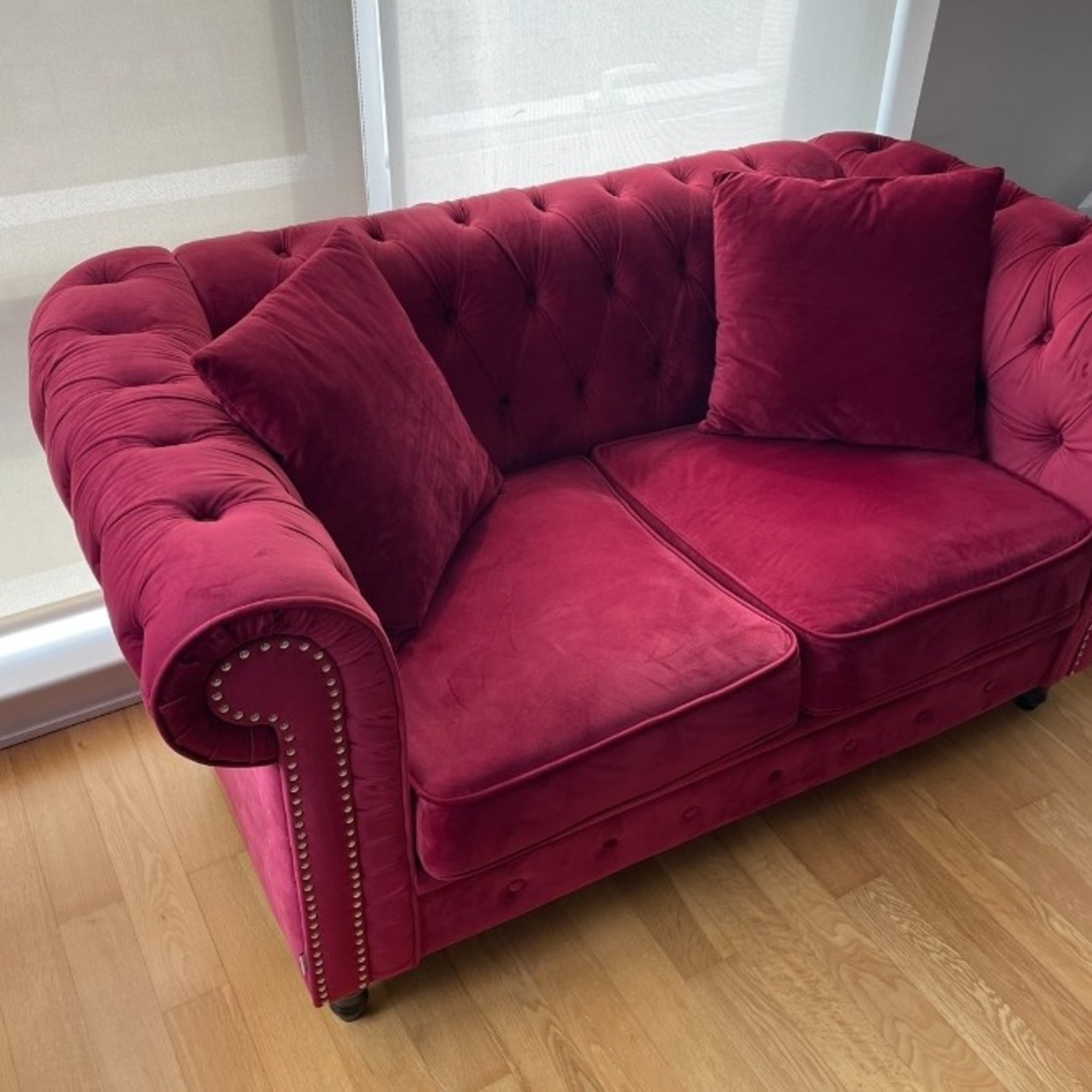 Red Velvet Loveseat - image-2