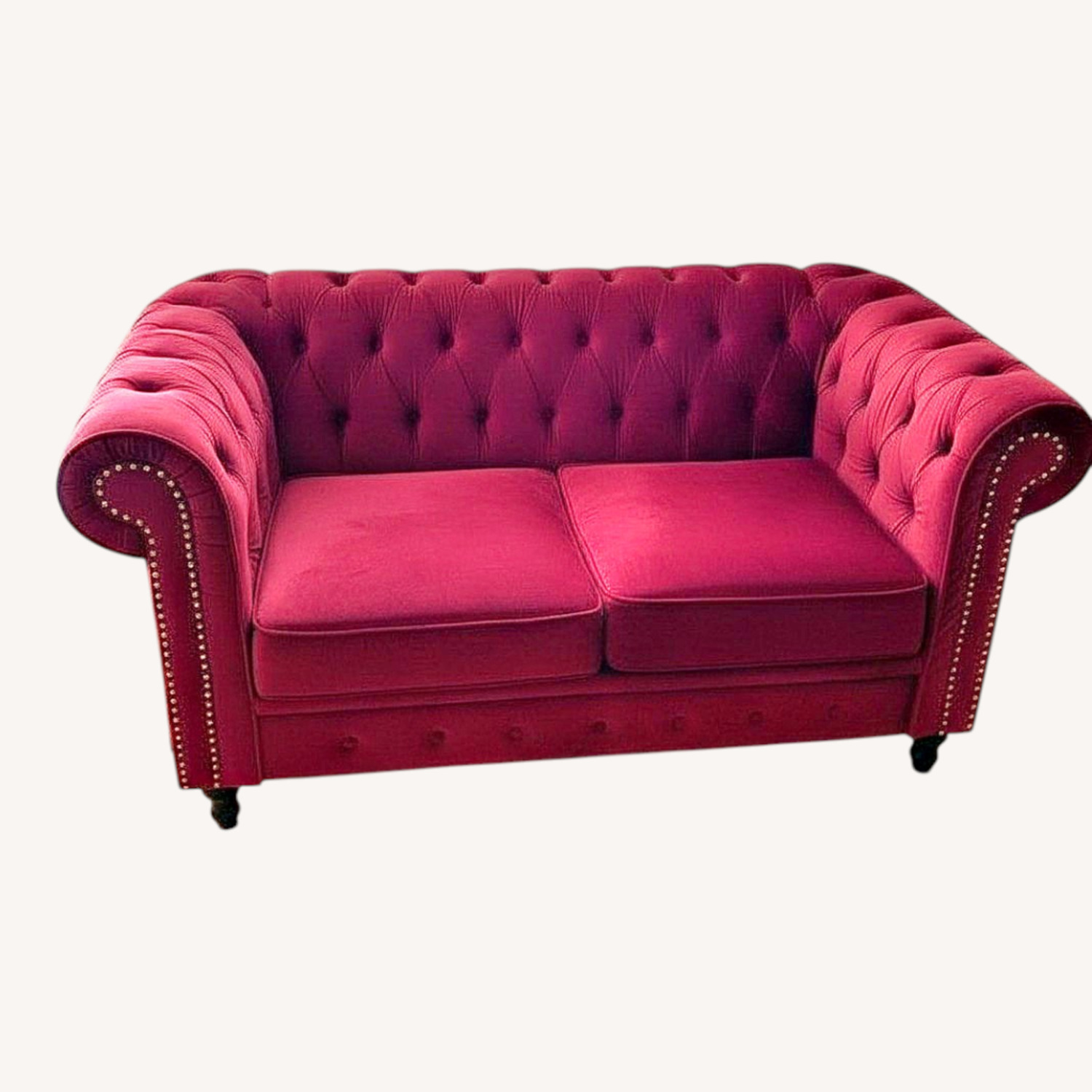 Red Velvet Loveseat - image-0