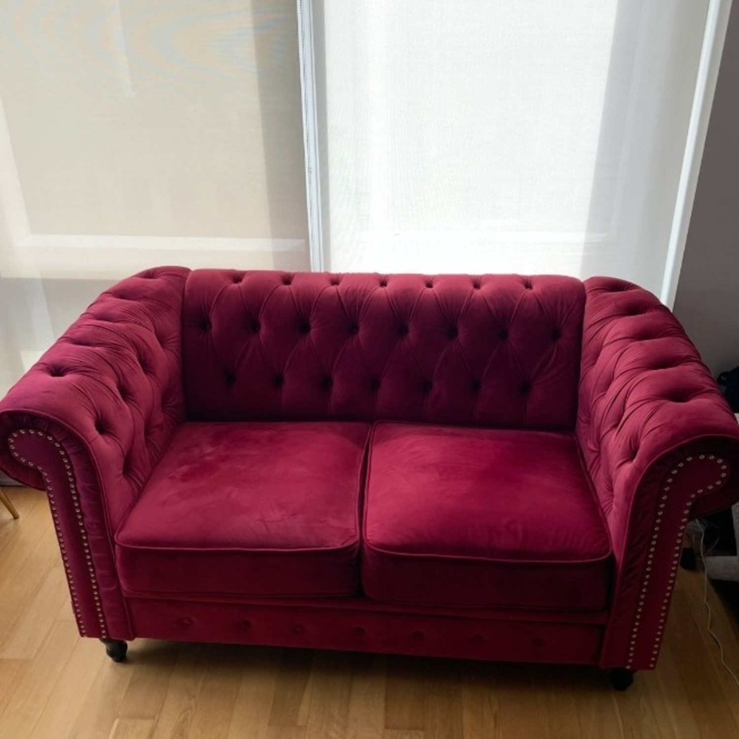 Red Velvet Loveseat - image-4