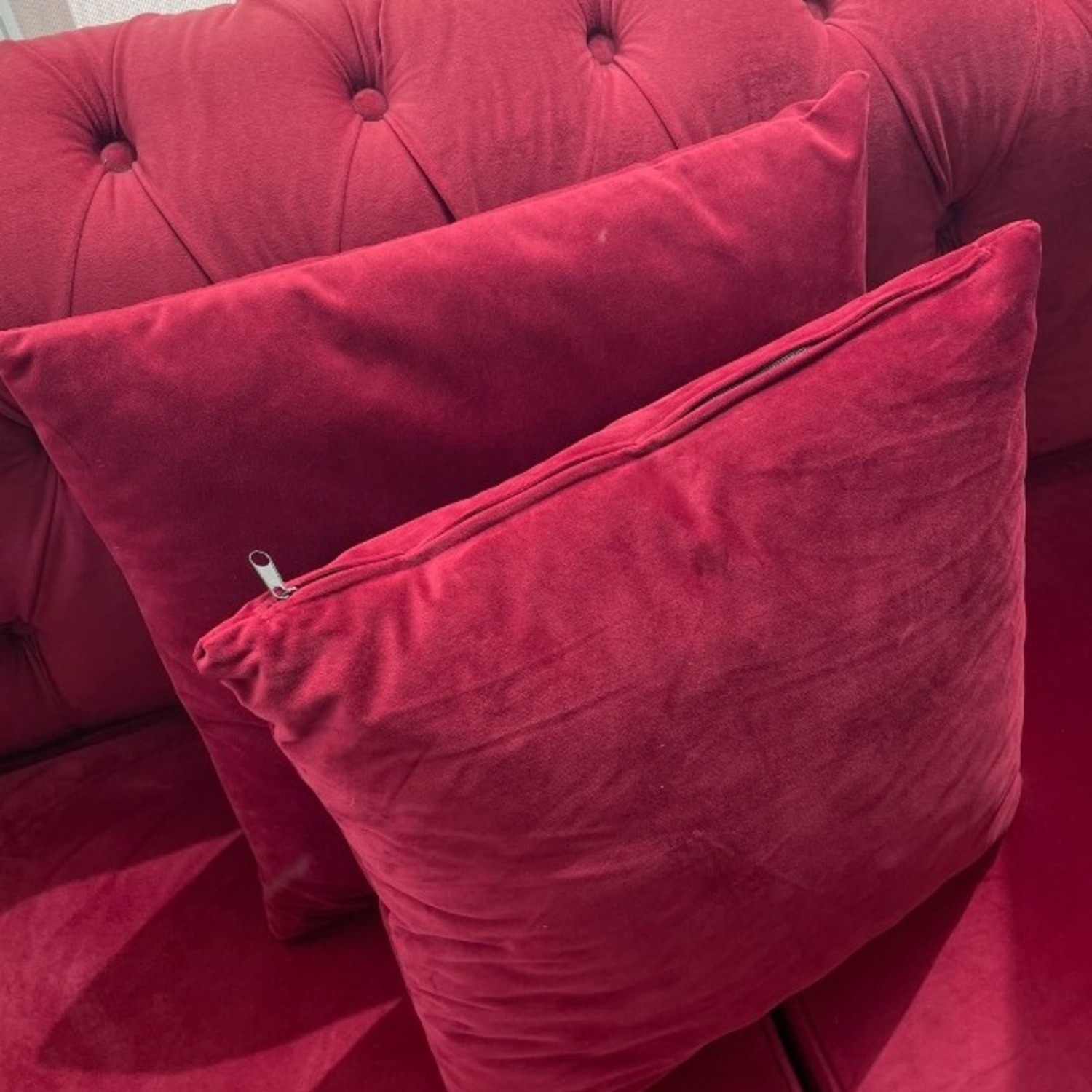Red Velvet Loveseat - image-10