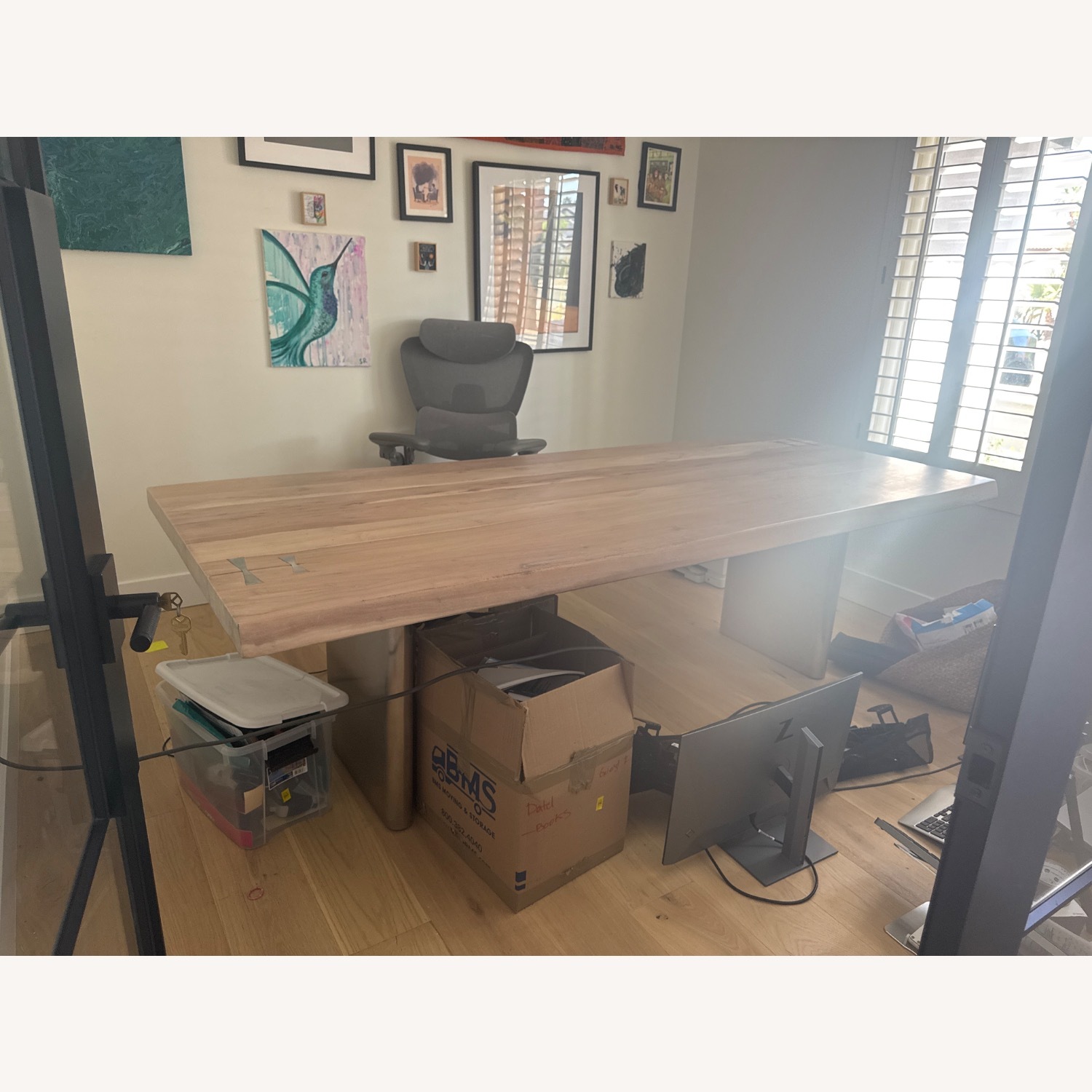 CB2 White Washed Acacia Dining Table  - image-4