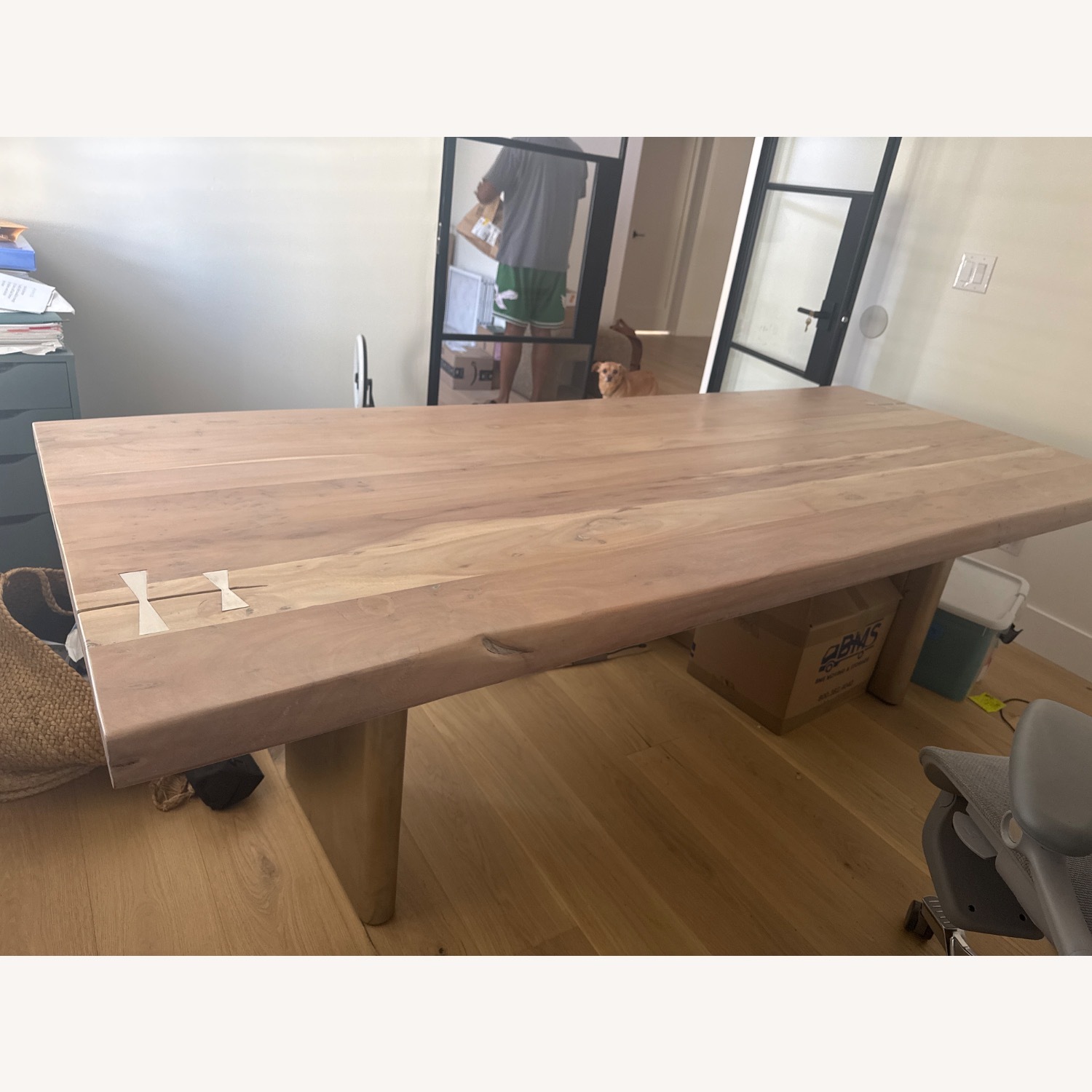 CB2 White Washed Acacia Dining Table  - image-1