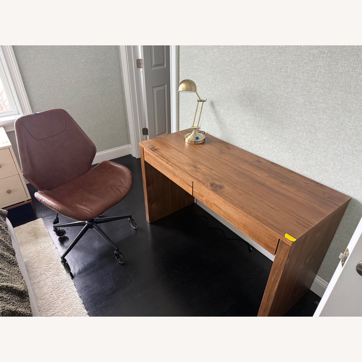 CB2 Acacia Dark Brown Wood Desk - image-2