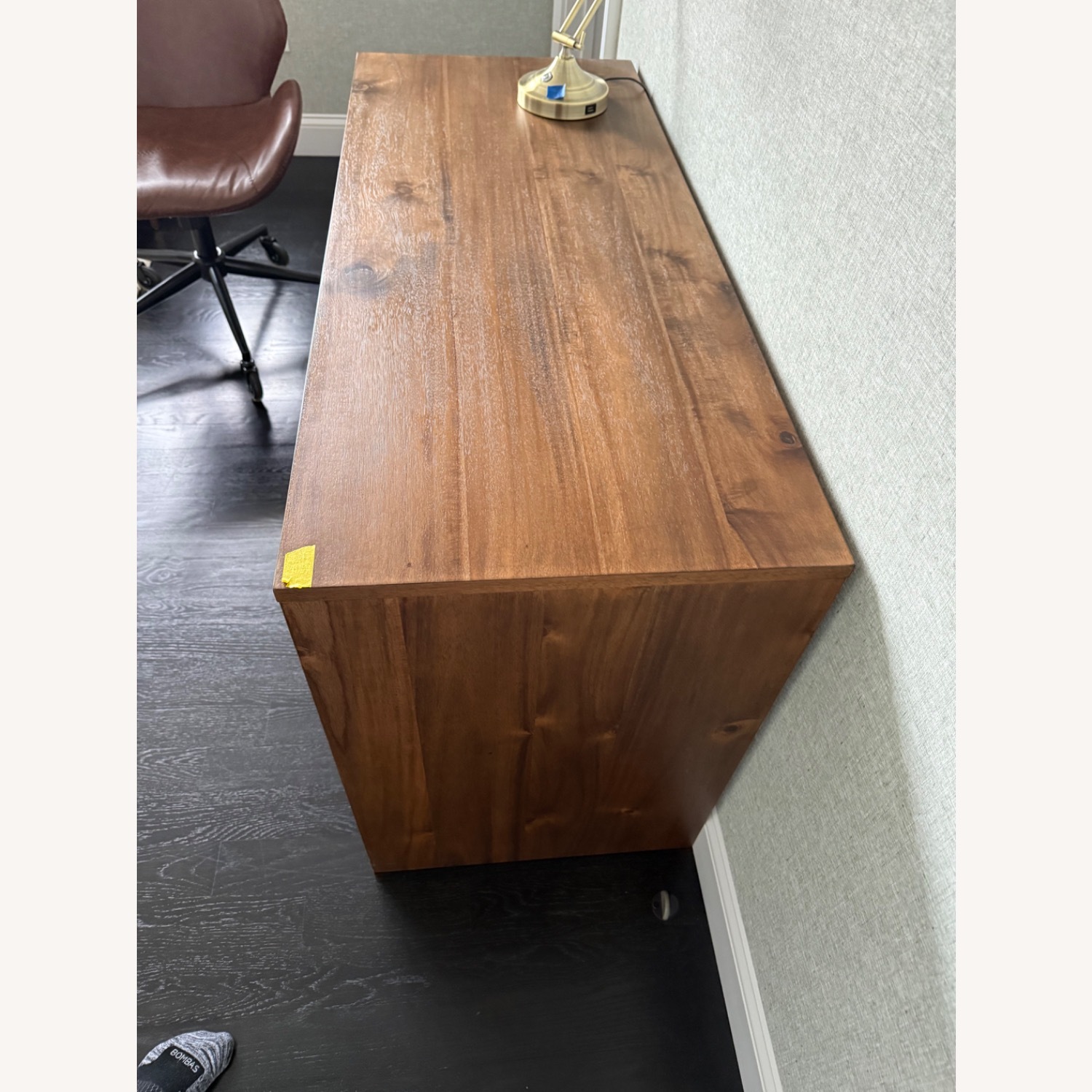 CB2 Acacia Dark Brown Wood Desk - image-3