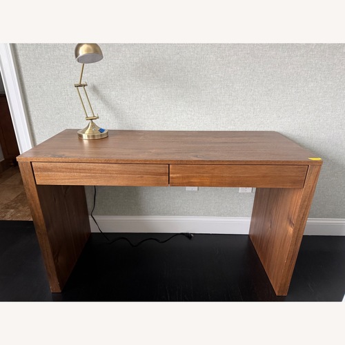 Used CB2 Acacia Dark Brown Wood Desk for sale on AptDeco