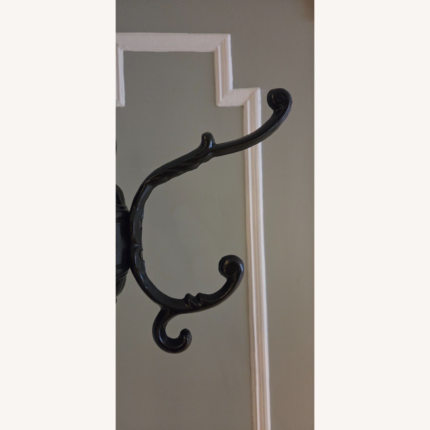 Vintage 1940 Black Cast Iron Coat Rack - image-3