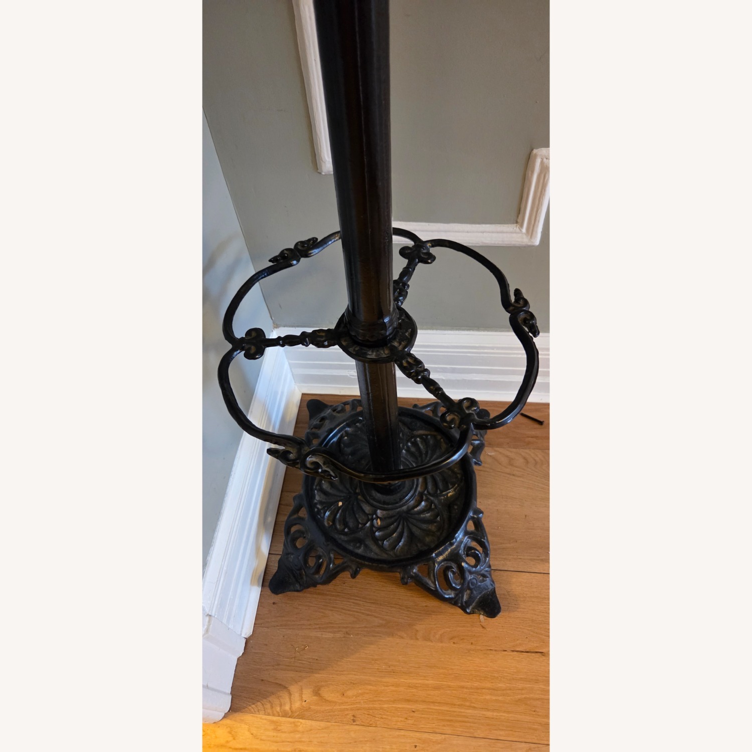 Vintage 1940 Black Cast Iron Coat Rack - image-4