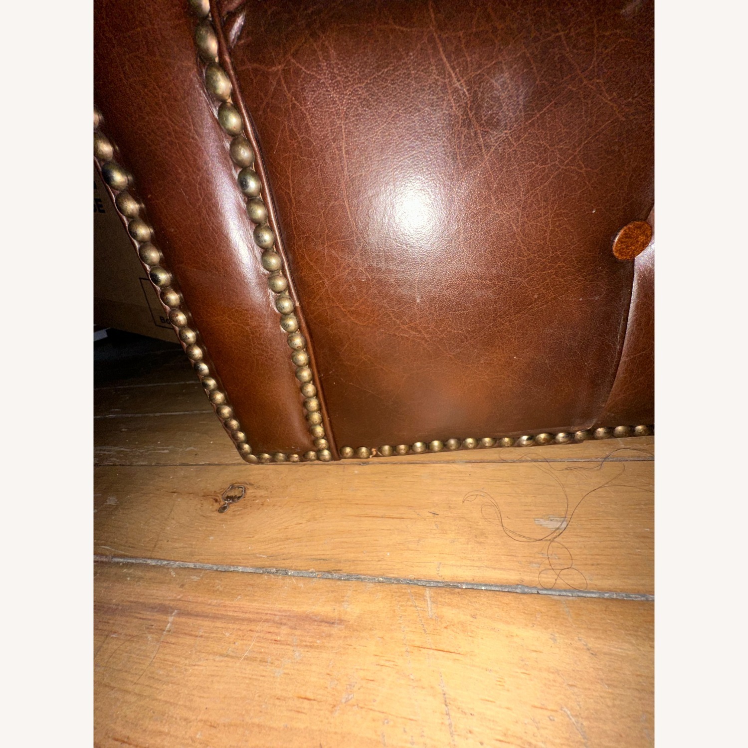 Vintage Chesterfield-Style Grand Leather Sofa - image-5