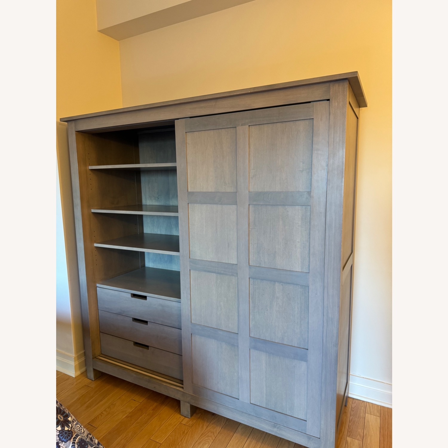 Room & Board Bennett Light Gray Wood Armoire - image-1