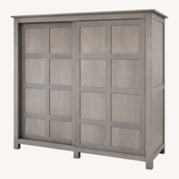 Room & Board  Bennett Light Gray Wood Armoire