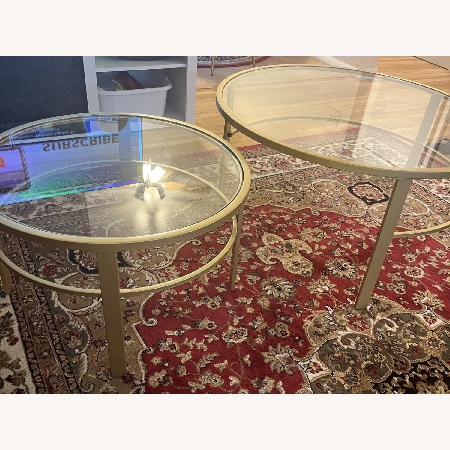Wayfair Gold Glass Coffee Table - image-1