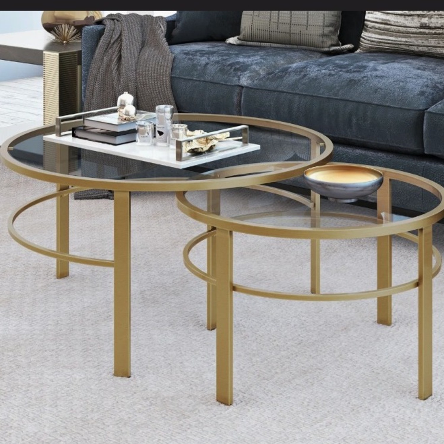 Wayfair Gold Glass Coffee Table - image-3