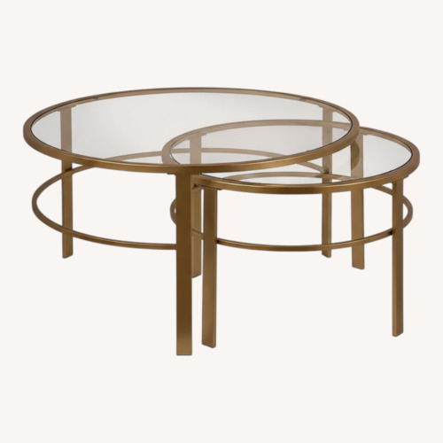 Used Wayfair Gold Glass Coffee Table for sale on AptDeco