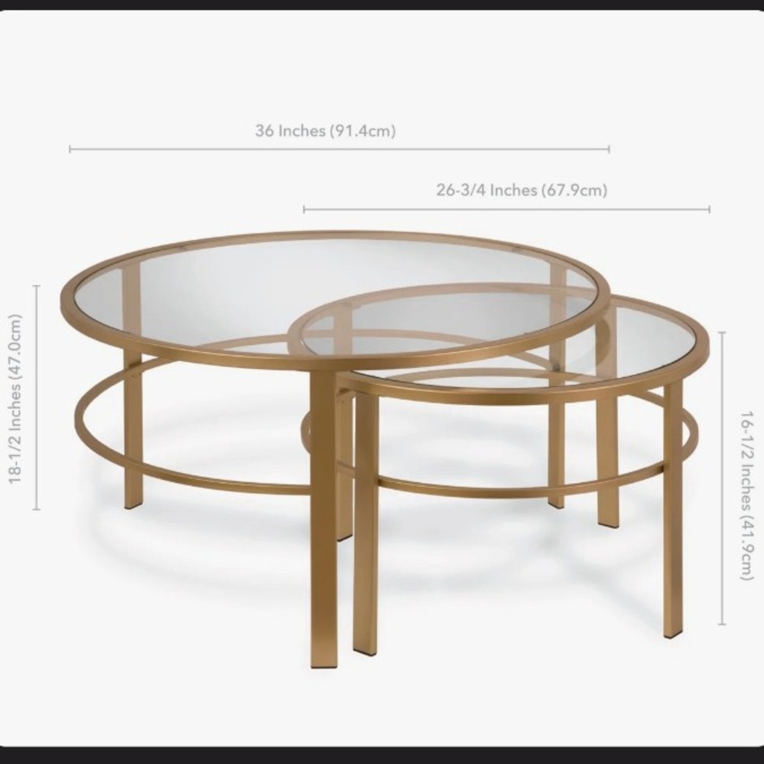 Wayfair Gold Glass Coffee Table - image-2