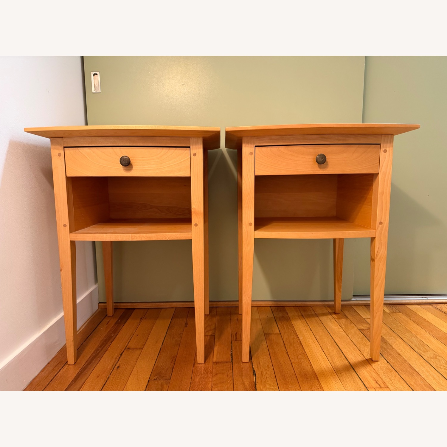 Pompanoosuc Mills Natural Wood Nightstands - image-1