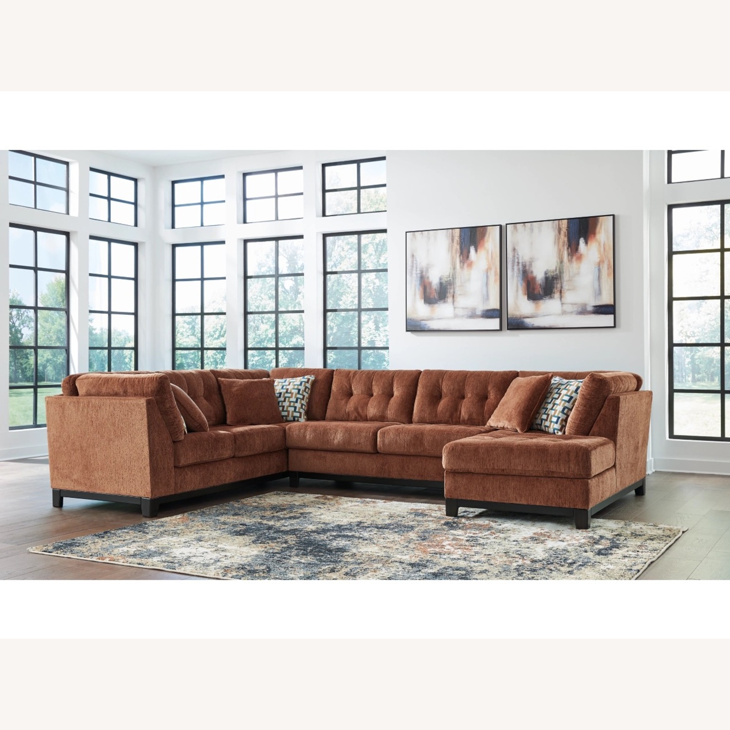 Ashley Furniture Laylabrook Orange Fabric 3+ Piece Sectional - image-1
