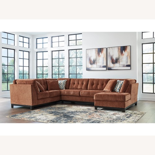 Used Ashley Furniture Laylabrook Orange Fabric 3+ Piece Sectional for sale on AptDeco