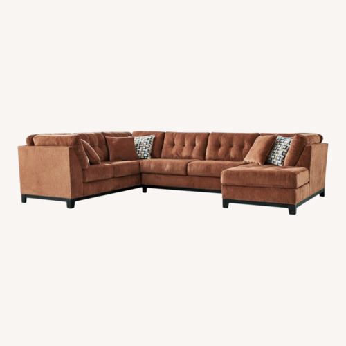 Used Ashley Furniture Laylabrook Orange Fabric 3+ Piece Sectional for sale on AptDeco