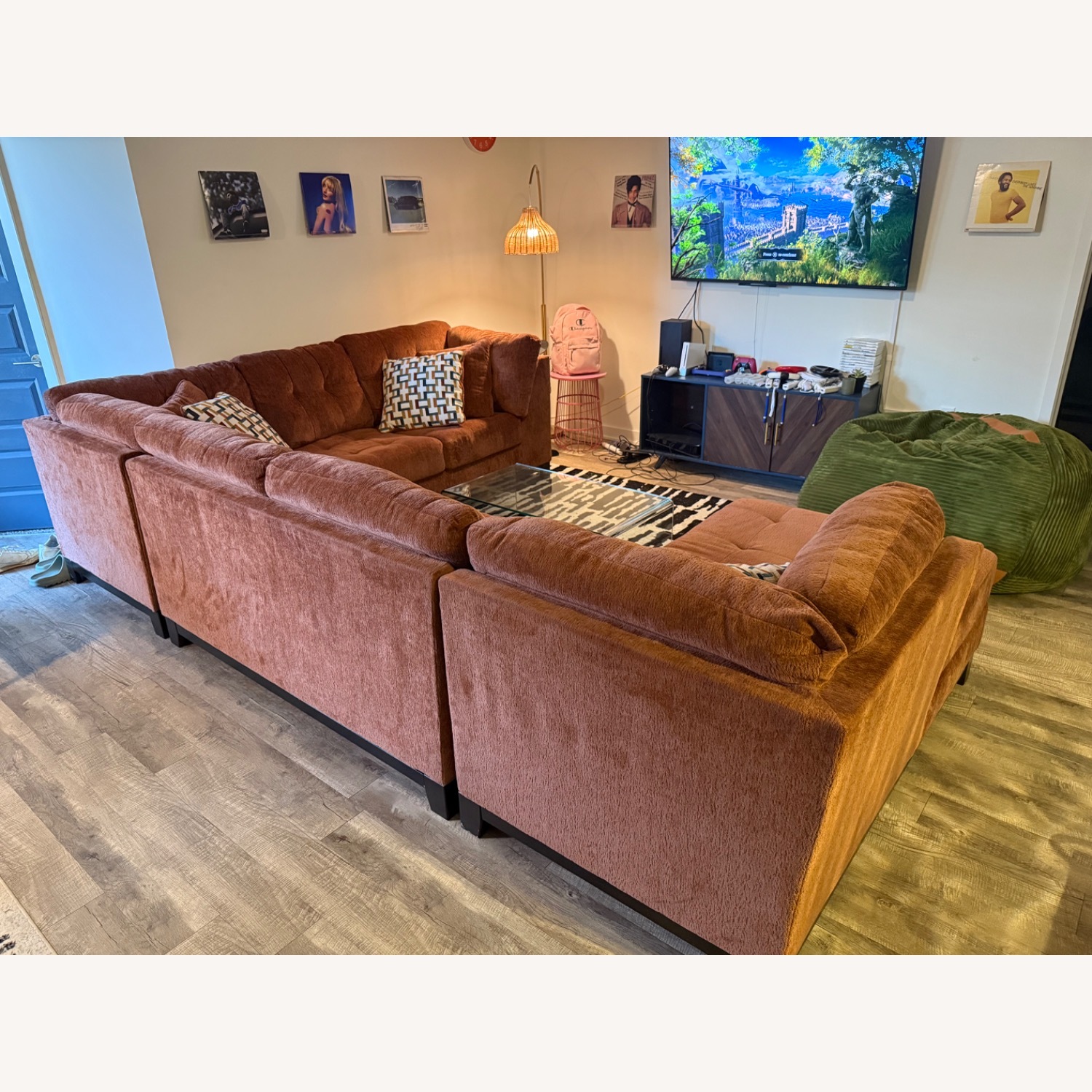 Ashley Furniture Laylabrook Orange Fabric 3+ Piece Sectional - image-4